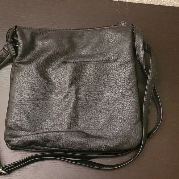 Multi Sac Crossbody Purse Black Textured Vinyl Medium size - Picture 2 of 6